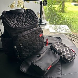 Skiphop Forma backpack diaper bag in black, gently used.